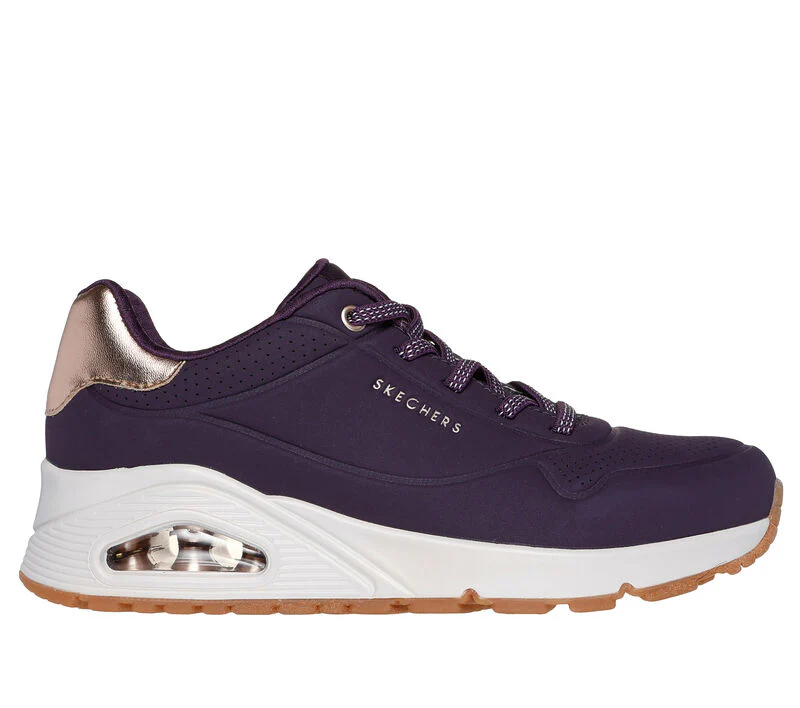 Women's Wide Fit Skechers 155196 Uno Shimmer Away Trainers - Image 20