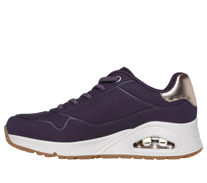Women's Wide Fit Skechers 155196 Uno Shimmer Away Trainers - Image 21