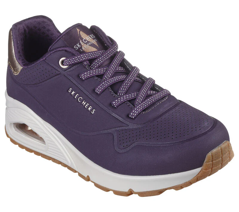Women's Wide Fit Skechers 155196 Uno Shimmer Away Trainers - Image 22