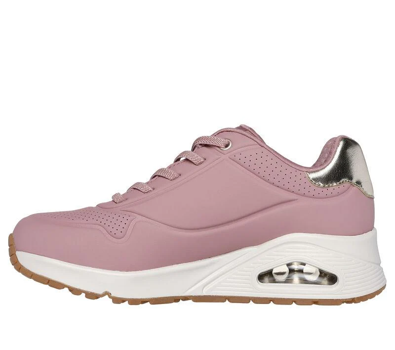 Women's Wide Fit Skechers 155196 Uno Shimmer Away Trainers - Image 5