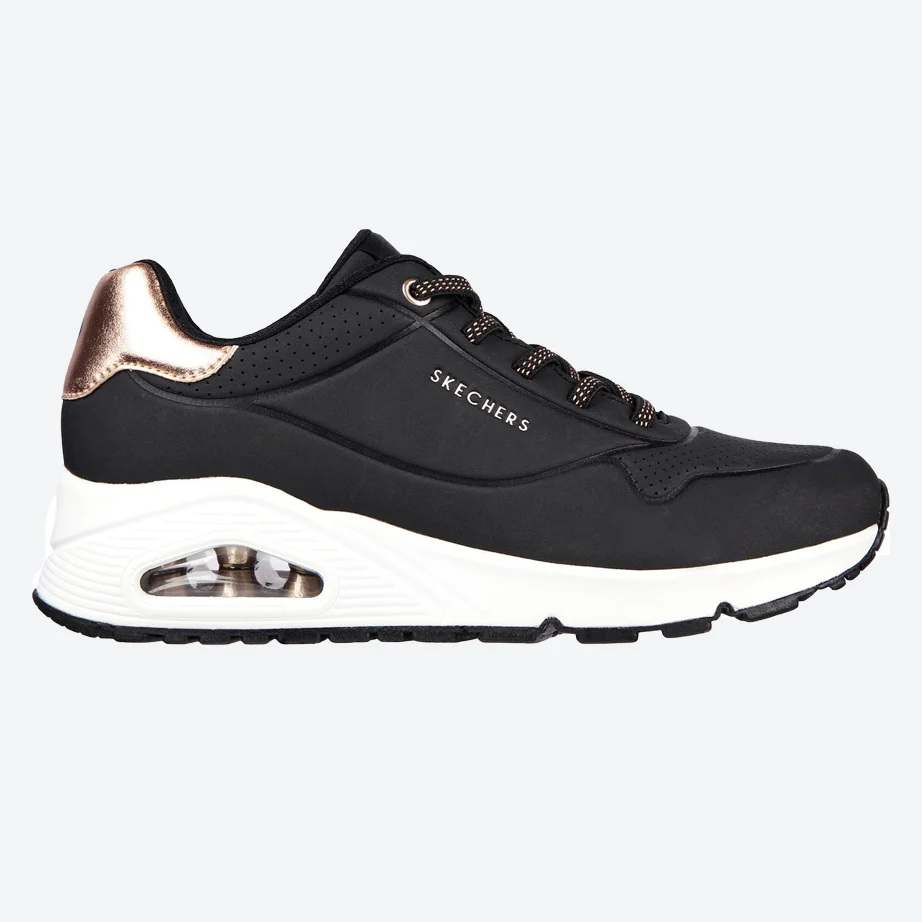 Women's Wide Fit Skechers 155196 Uno Shimmer Away Trainers - Image 7