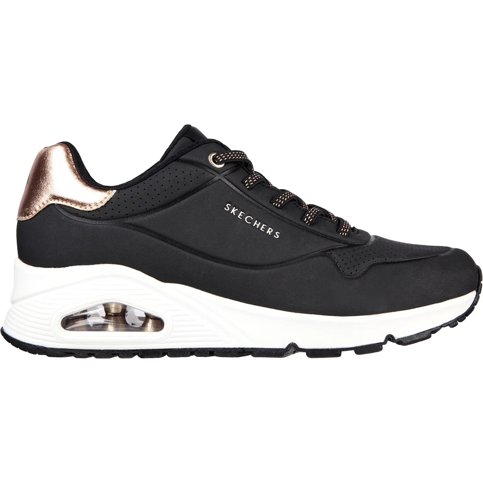 Women's Wide Fit Skechers 155196 Uno Shimmer Away Trainers - Image 8