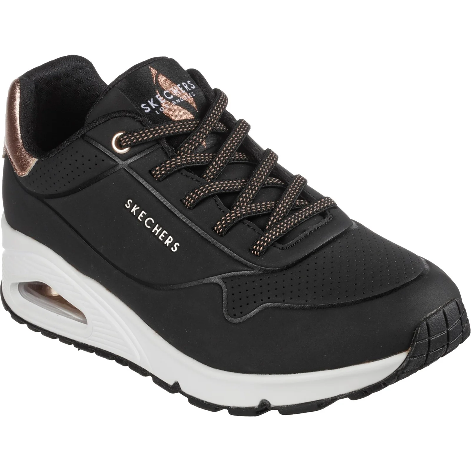 Women's Wide Fit Skechers 155196 Uno Shimmer Away Trainers - Image 9