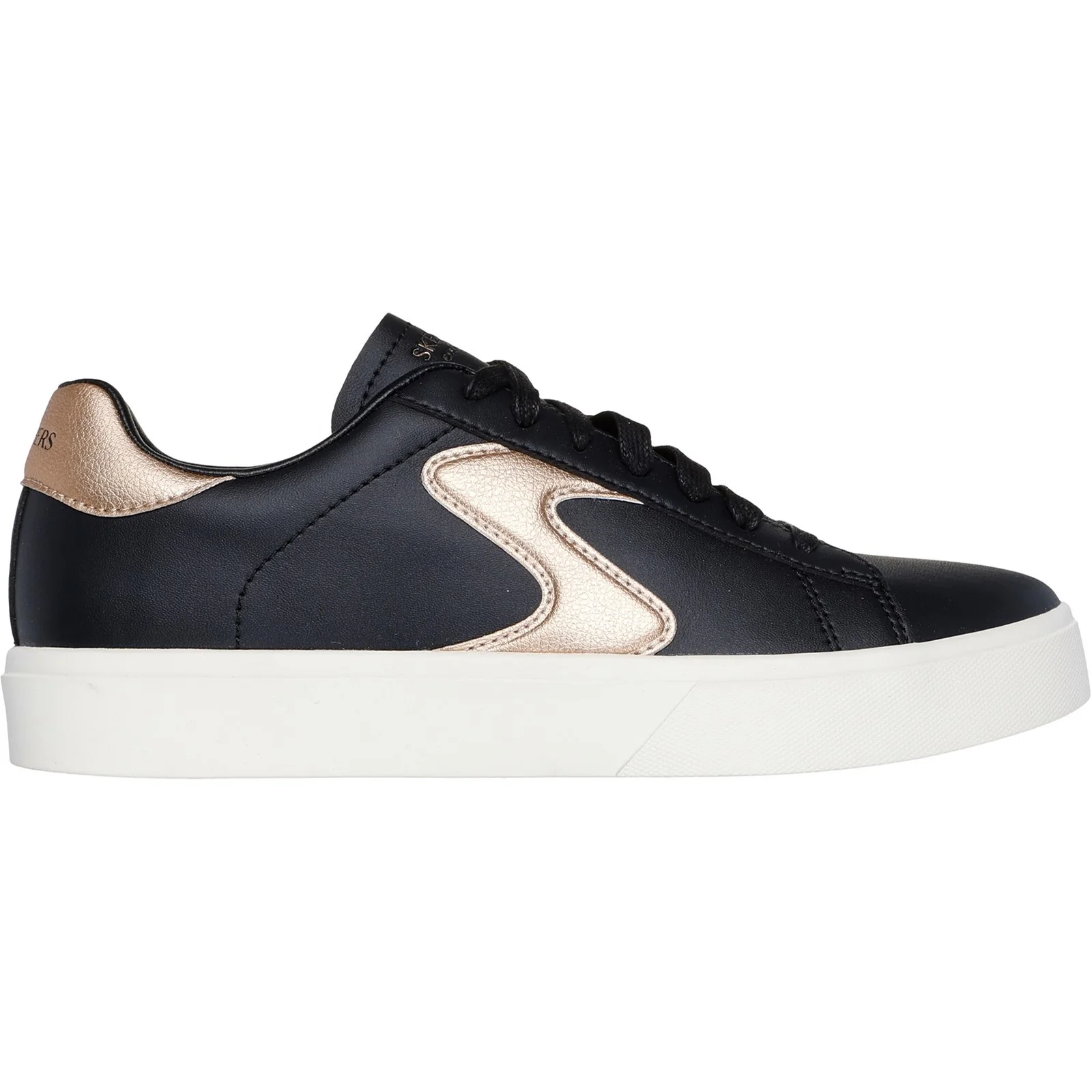 Women's Wide Fit Skechers 185016 Eden Lx Beaming Trainers - Black/Rose Gold - Image 2