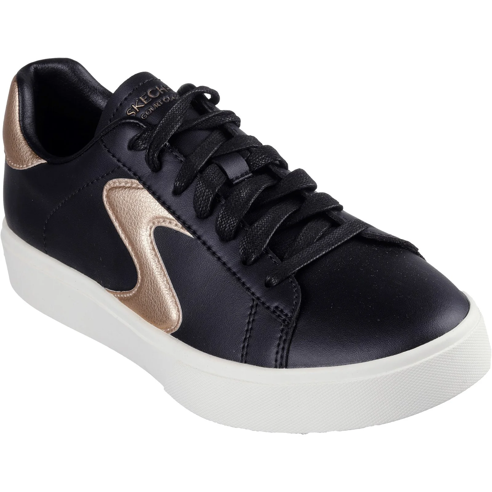 Women's Wide Fit Skechers 185016 Eden Lx Beaming Trainers - Black/Rose Gold - Image 3