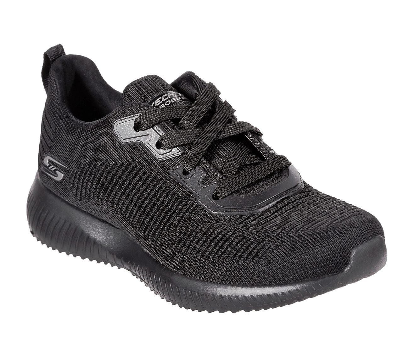 Womens Wide Fit Skechers 32504 Bobs Tough Talk Trainers - Black - Image 3
