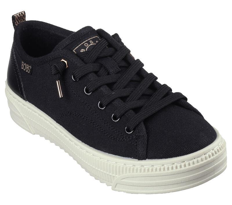 Women's Wide Fit Skechers Bobs Copa 114640 Canvas Shoes - Image 3