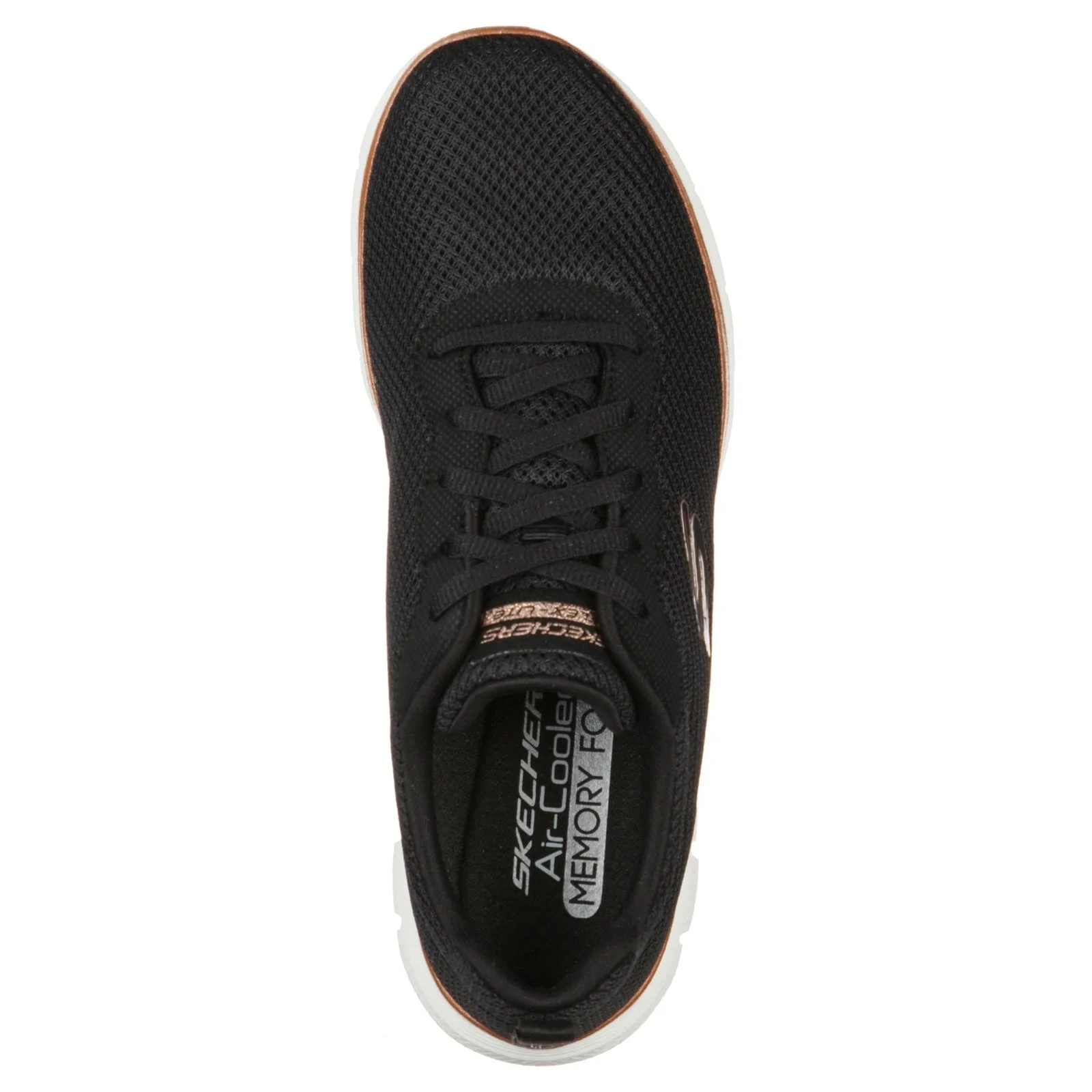 Womens Wide Fit Skechers Flex Appeal 4.0 149303 Brilliant Walking Trainers - Black/Rose Gold - Image 5