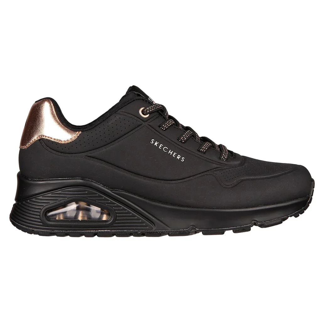 Women's Wide Fit Skechers Uno 155196 Shimmer Away Trainers - Image 13