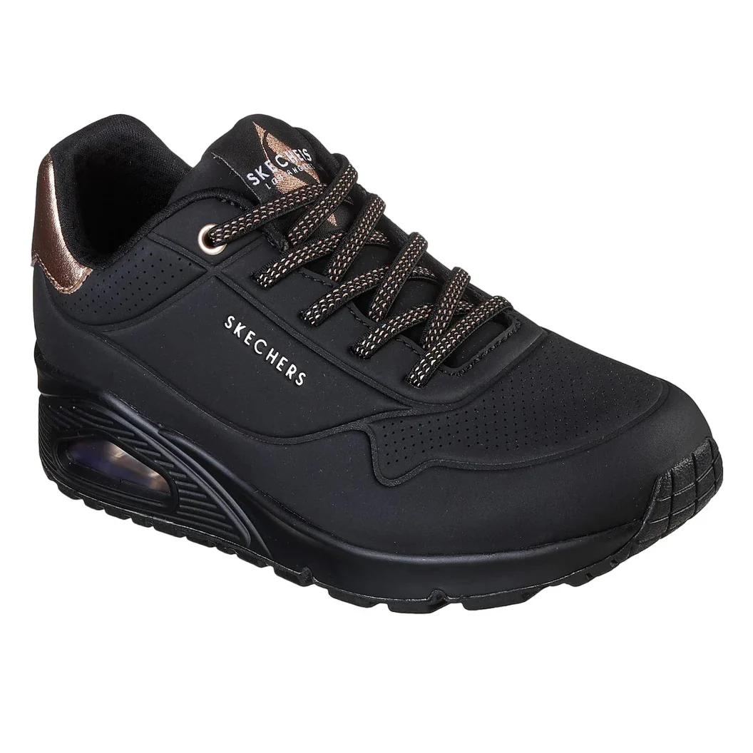 Women's Wide Fit Skechers Uno 155196 Shimmer Away Trainers - Image 14