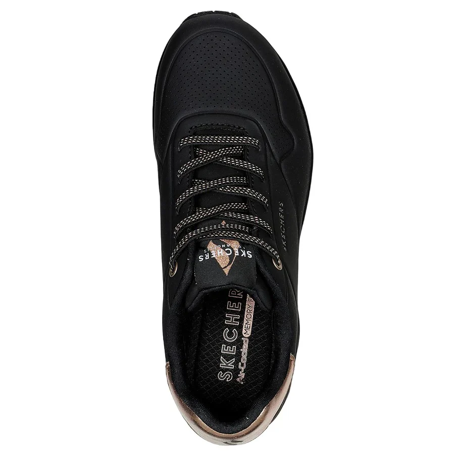 Women's Wide Fit Skechers Uno 155196 Shimmer Away Trainers - Image 16