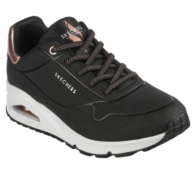 Women's Wide Fit Skechers Uno 155196 Shimmer Away Trainers - Image 3