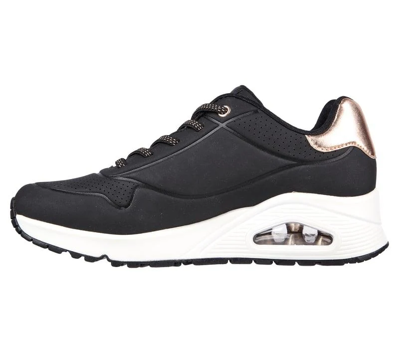 Women's Wide Fit Skechers Uno 155196 Shimmer Away Trainers - Image 4