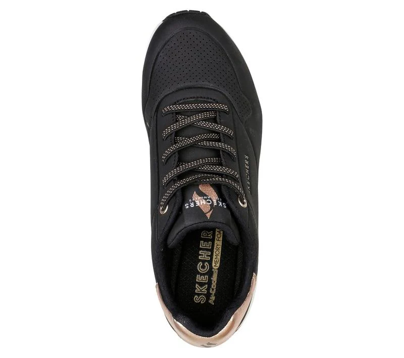 Women's Wide Fit Skechers Uno 155196 Shimmer Away Trainers - Image 5