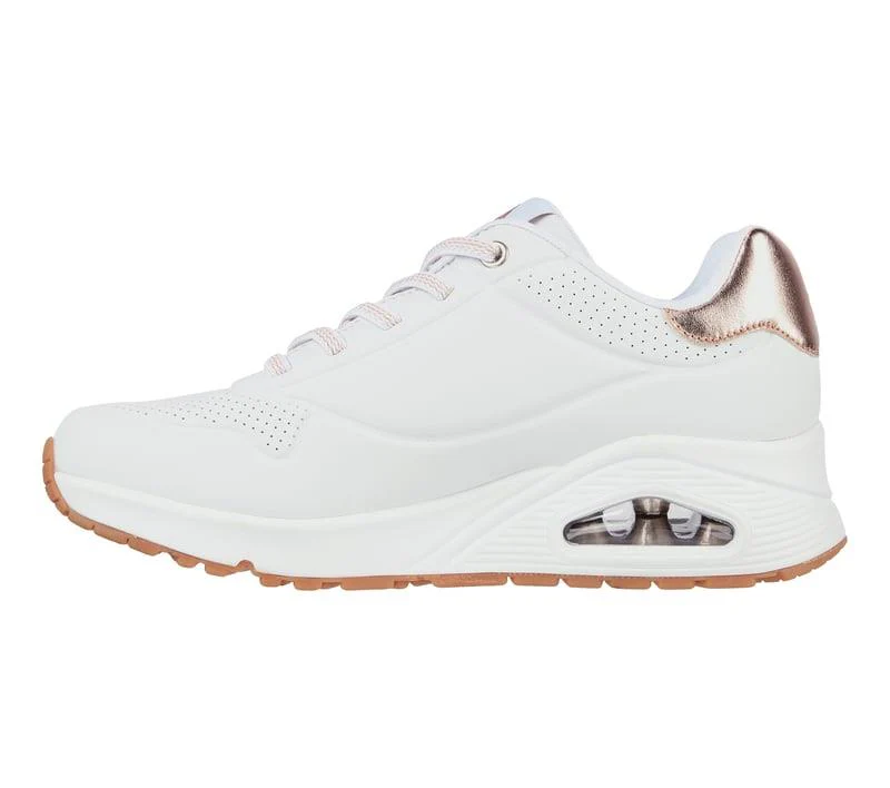 Women's Wide Fit Skechers Uno 155196 Shimmer Away Trainers - Image 10